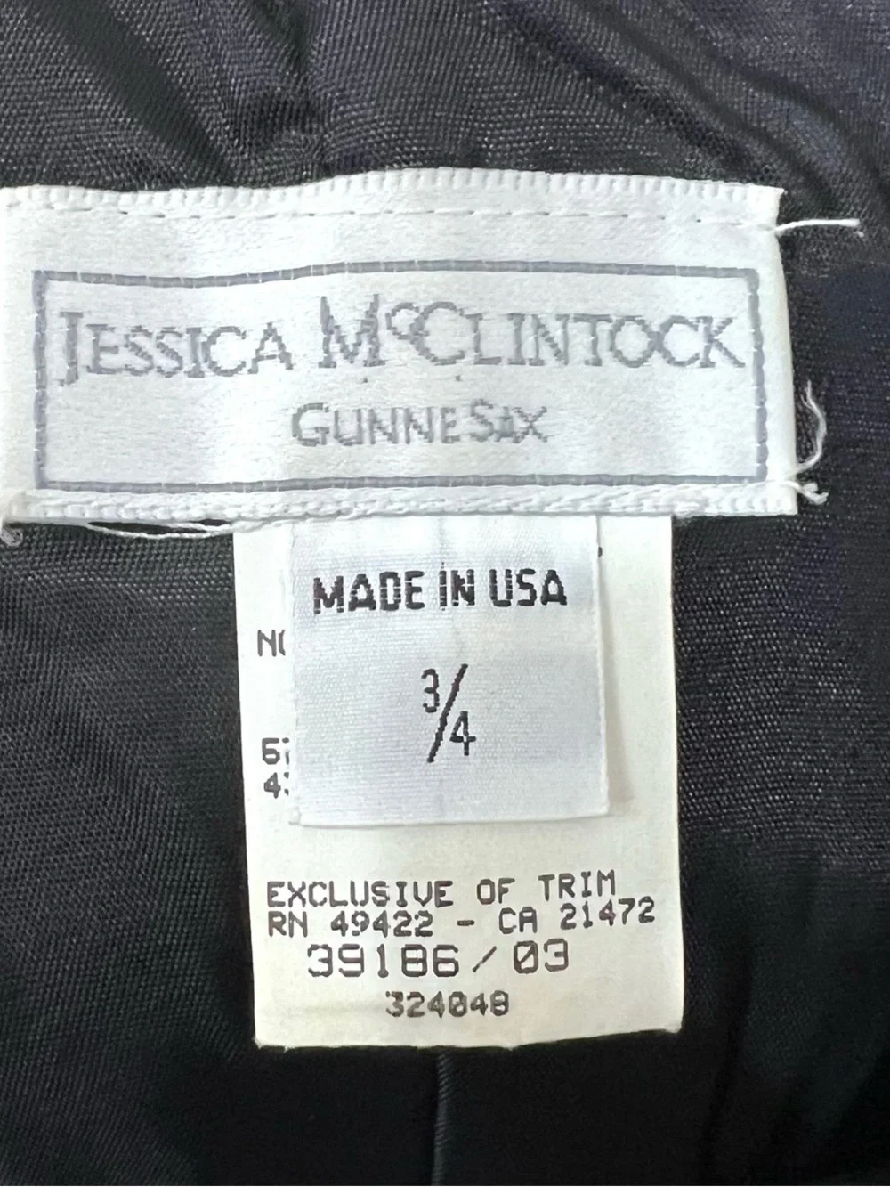 Jessica McClintock Black One-Shoulder Dress with White Lace Appliqué - Picture 8 of 10